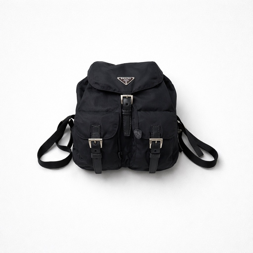 Authentic Prada Black Nylon Backpack Small Pre Ow… - image 1